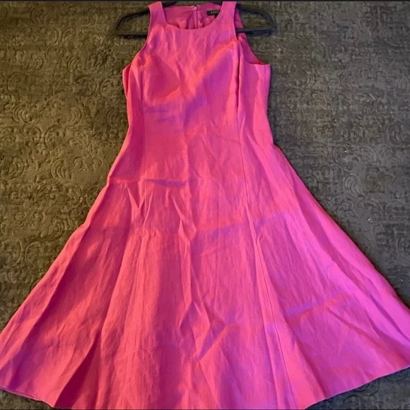 Lauren Ralph Lauren | Dresses | Ralph Lauren Linen A Line Dress Bright Pink  Color Size 4 | Poshmark